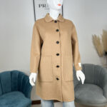 Cappotto da donna handmade monopetto lungo 005 | cammello