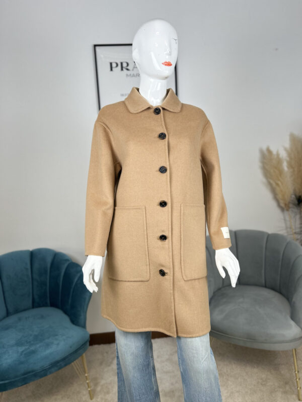 Cappotto da donna handmade monopetto lungo 005 | cammello