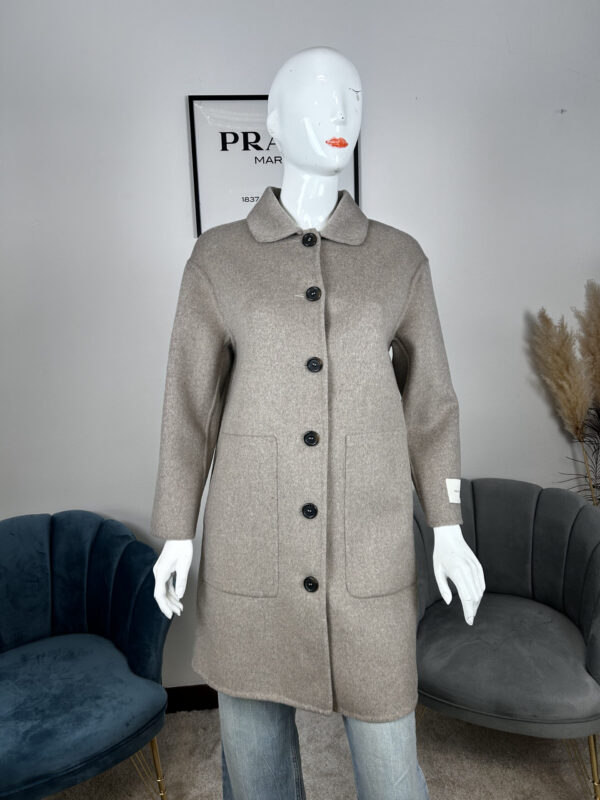 Cappotto da donna handmade monopetto lungo 005 | beige