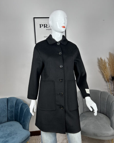 Cappotto da donna handmade monopetto lungo 005 | nero