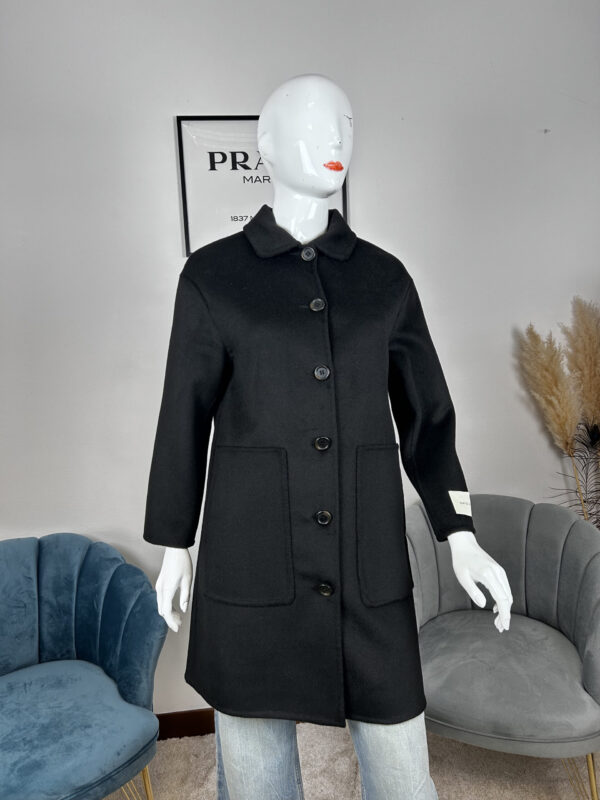 Cappotto da donna handmade monopetto lungo 005 | nero