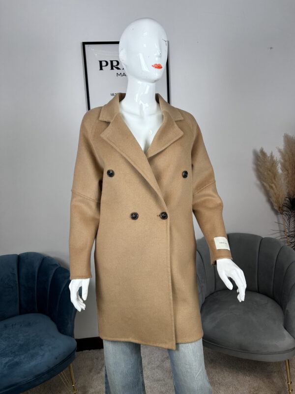 Cappotto da donna handmade doppiopetto lungo 004 | cammello