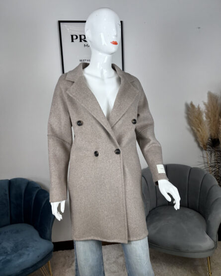 Cappotto da donna handmade doppiopetto lungo 004 | beige