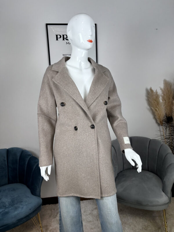 Cappotto da donna handmade doppiopetto lungo 004 | beige