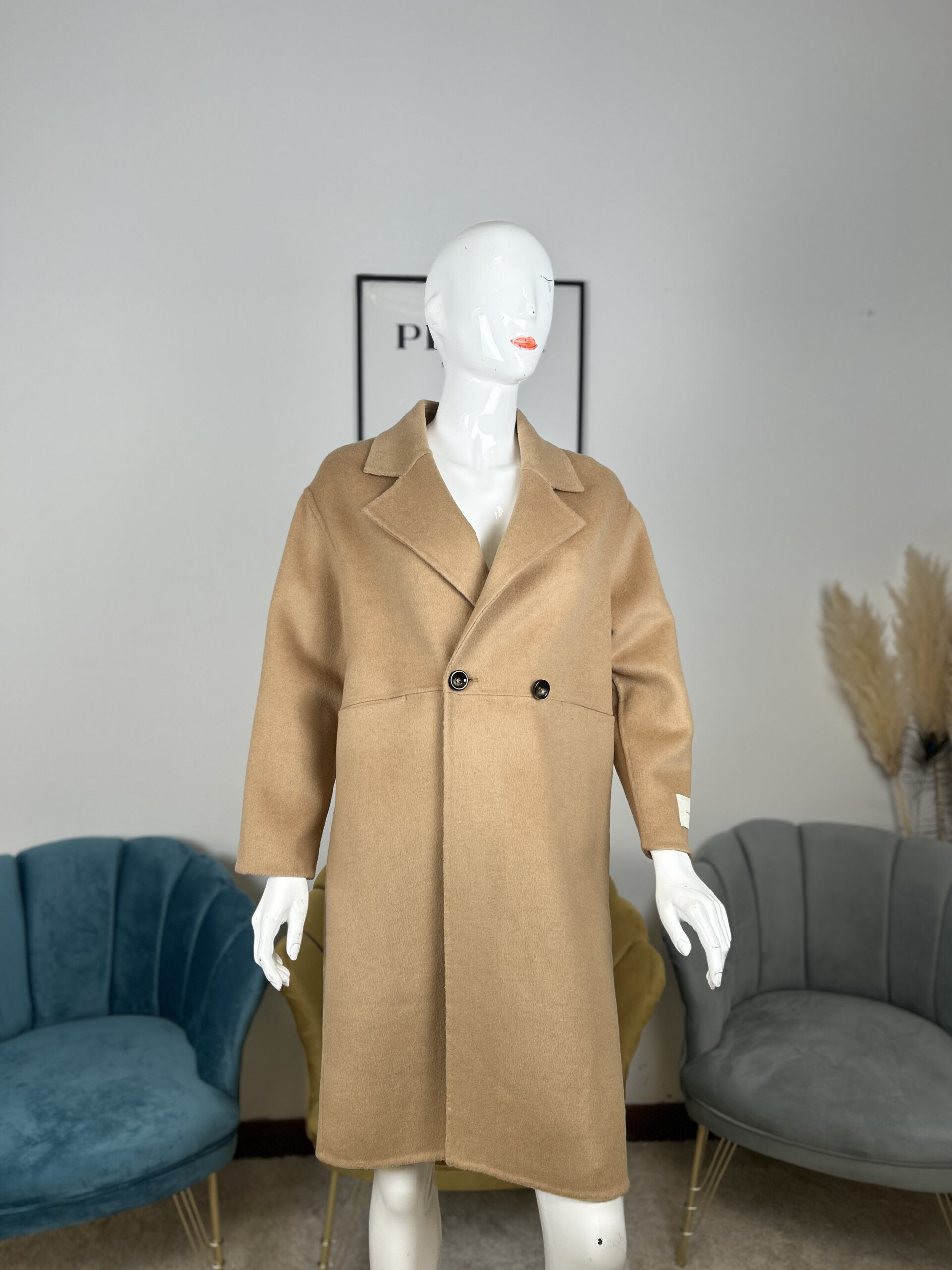 cappotto doppiopetto dal taglio oversize 002 | cammello