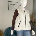Gilet ibrido da donna bianco