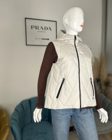 Gilet ibrido da donna bianco