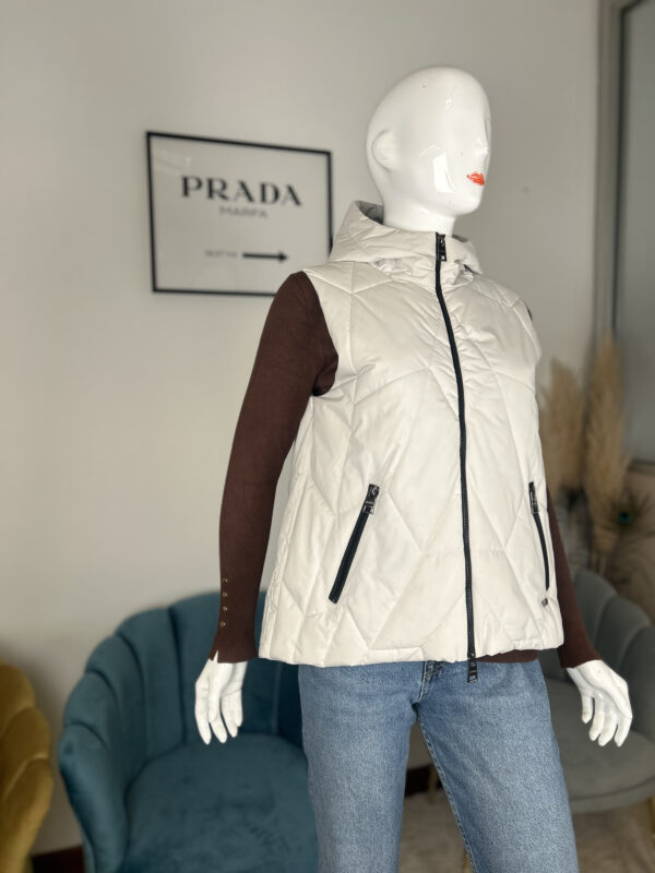 Gilet ibrido da donna bianco