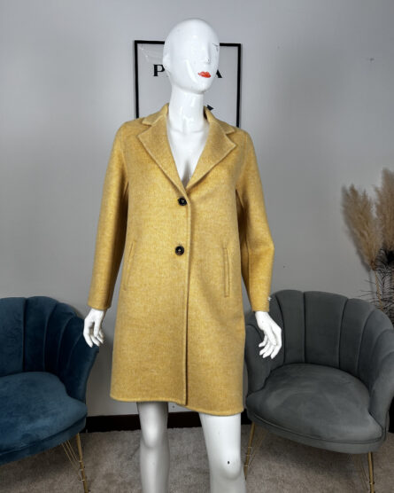 Cappotto da donna Alyssa monopetto media lunghezza C006 | giallo