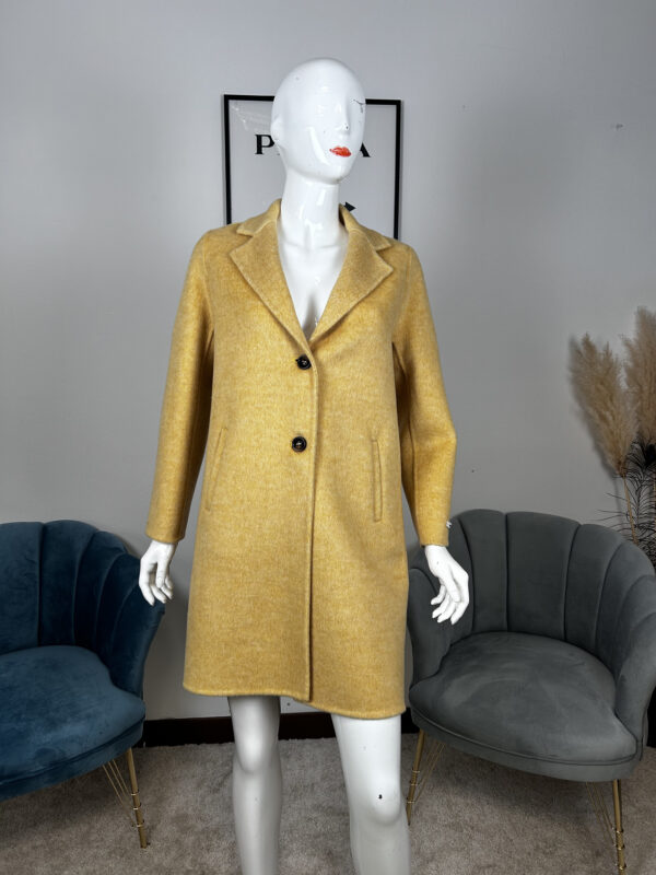 Cappotto da donna Alyssa monopetto media lunghezza C006 | giallo