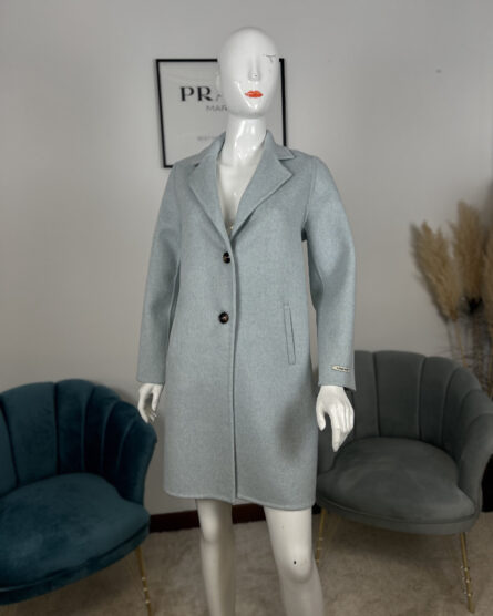 Cappotto da donna Alyssa monopetto media lunghezza C006 | Azzurro