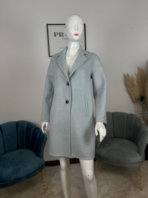 Cappotto da donna Alyssa monopetto media lunghezza C006 | Azzurro