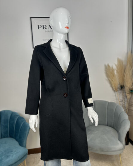 Cappotto monopetto da donna Alyssa con chiusura frontale C007 | Nero