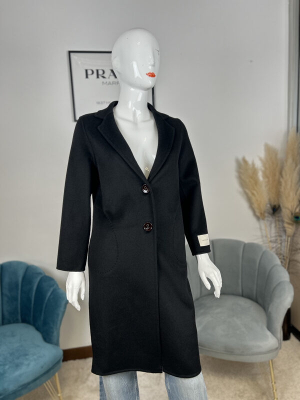 Cappotto monopetto da donna Alyssa con chiusura frontale C007 | Nero