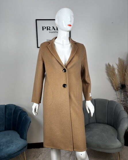Cappotto monopetto da donna Alyssa con chiusura frontale C007 | Cammello