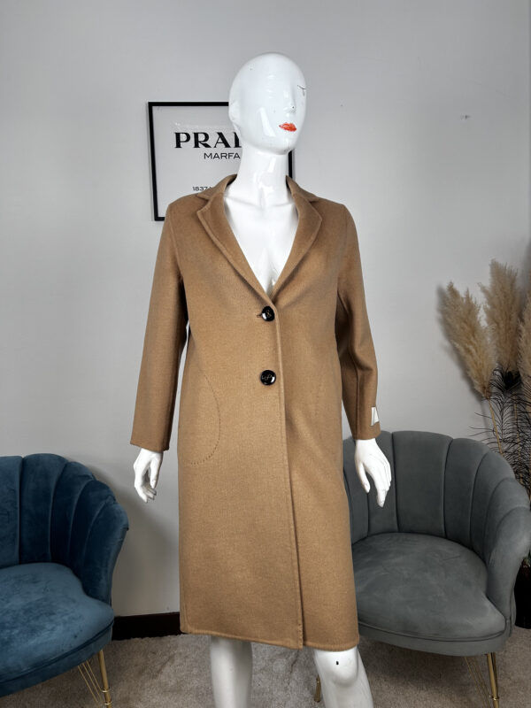 Cappotto monopetto da donna Alyssa con chiusura frontale C007 | Cammello