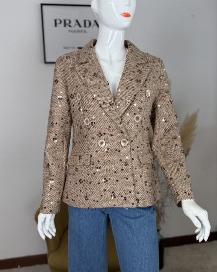 Giacca doppiopetto con paillettes Nhebyná